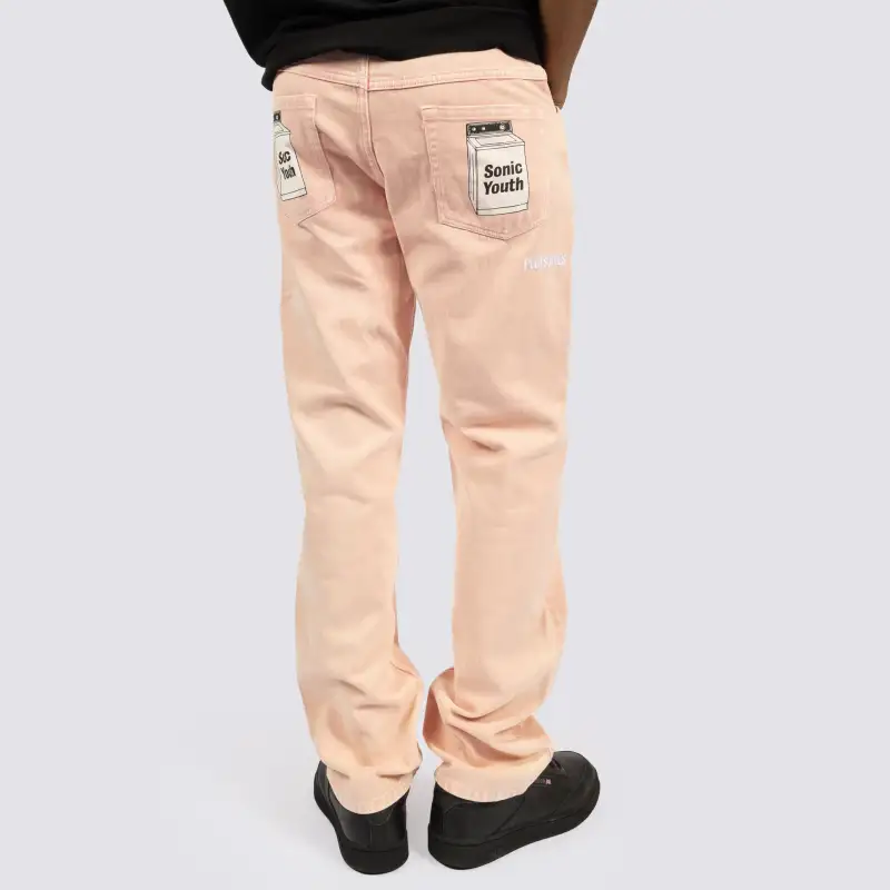 PLEASURES X Sonic Youth Washing Machine Denim Pants-3