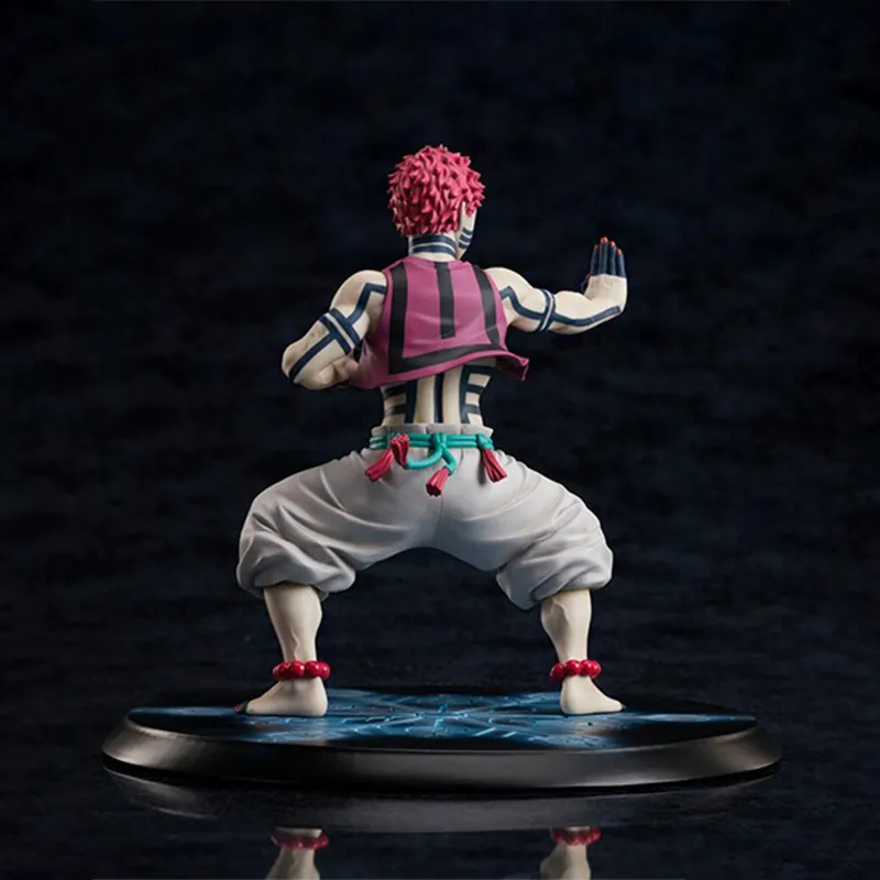 Aniple Akaza Demon Slayer  Kimetsu No Yaiba Infinite Train Arc Distressed Katana Compass 18.5cm Scale Figures-4