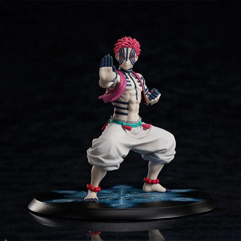 Aniple Akaza Demon Slayer  Kimetsu No Yaiba Infinite Train Arc Distressed Katana Compass 18.5cm Scale Figures-2