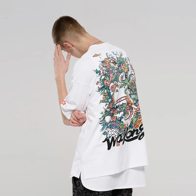 WOOKONG Straight T Shirt Unisex White-2