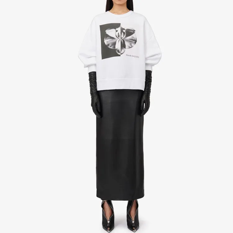 Alexander McQueen Ghost Orchid Printed Crewneck Sweatshirt-1