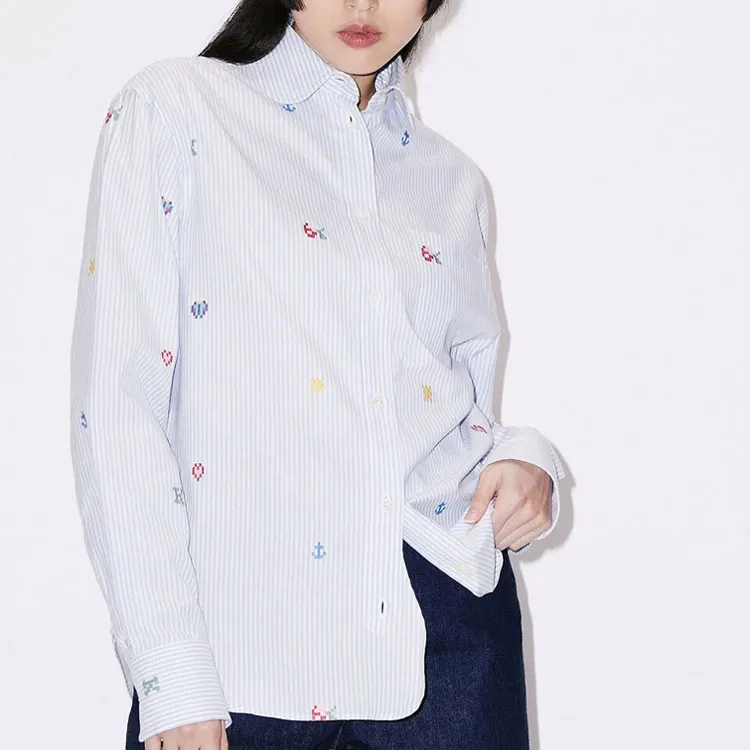 KENZO Fruit Stickers print Striped Shirt-2