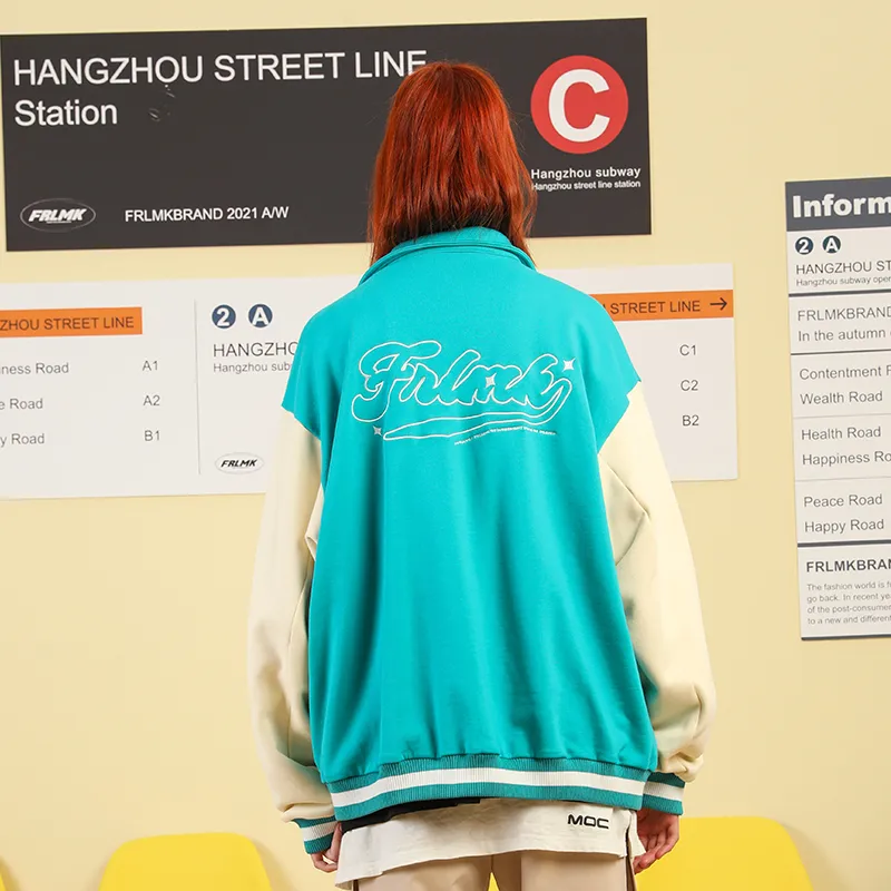 FRLMK Baseball Jacket Unisex Blue-2