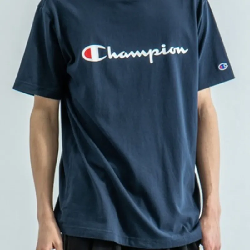 Champion T Shirt Japan Version Unisex Dark Blue-1
