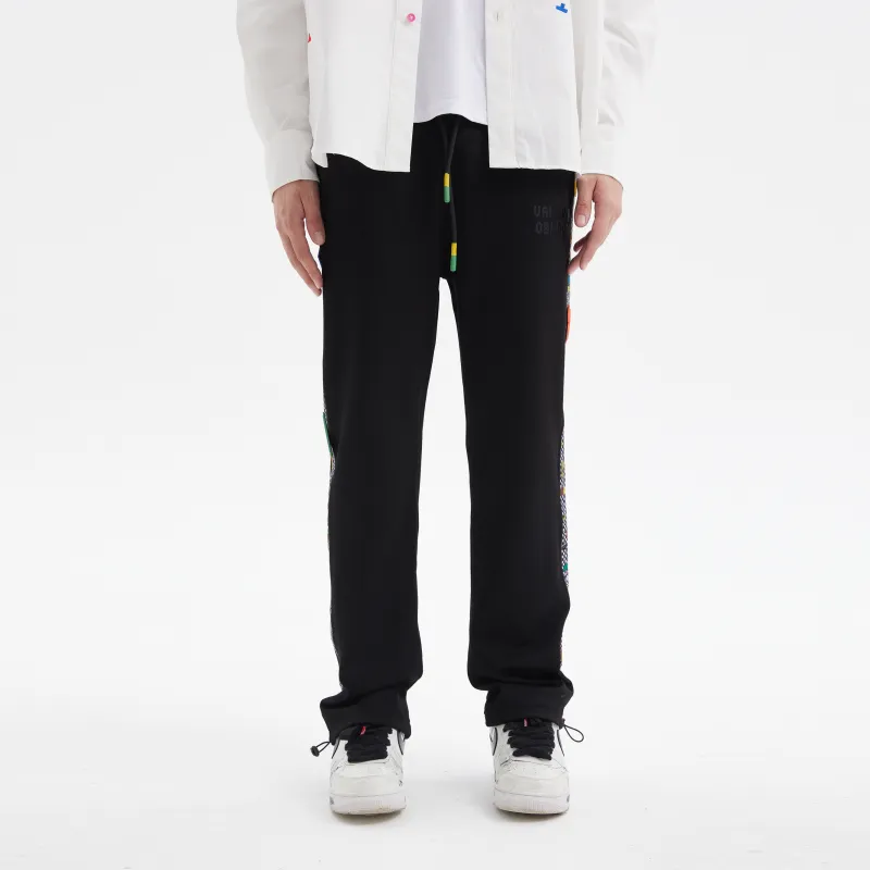 Valeria Obbaco Straight Sports Pants Unisex Black-3