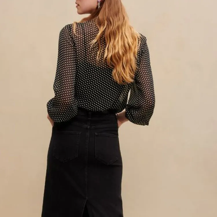 Maje Shirts Women's Trefoil Polka Dot-1