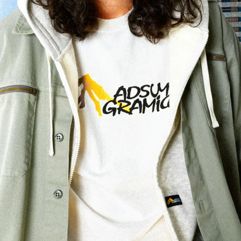 Gramicci X ADSUM Co brand T Shirts Unisex White-1