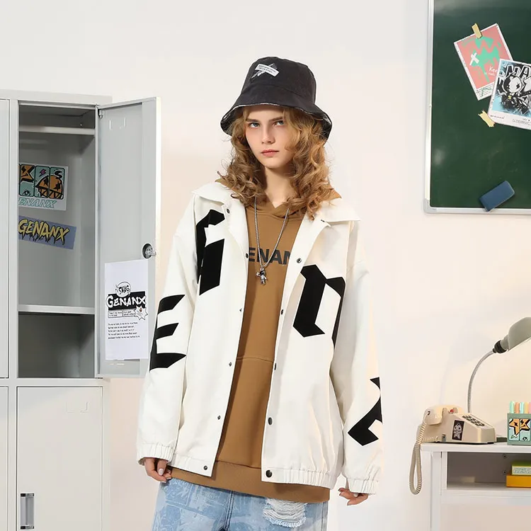 GENANX Loose Fit Jacket Unisex Milk White-3