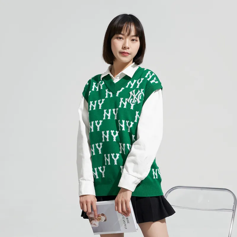 MLB Monogram NEW YORK YANKEES Vests Unisex Neon Green-4