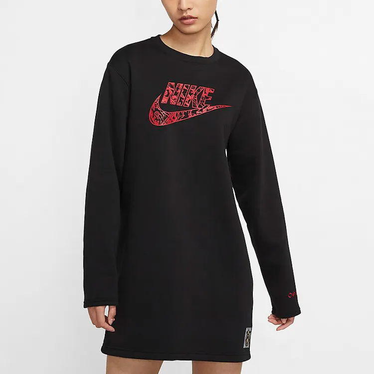 Nike Long Sleeved Dresses Women's Black-2