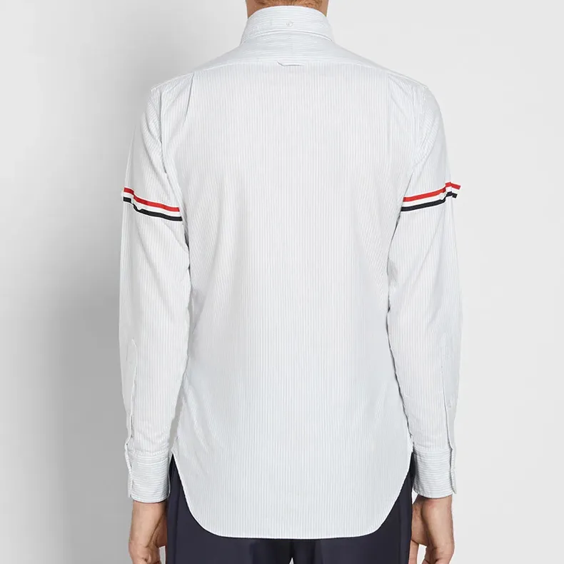 THOM BROWNE Vertical stripe RWB detail Shirt-2