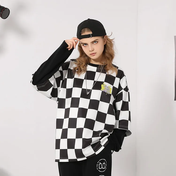 TVX Sweatshirts Unisex Black White Plaid-6