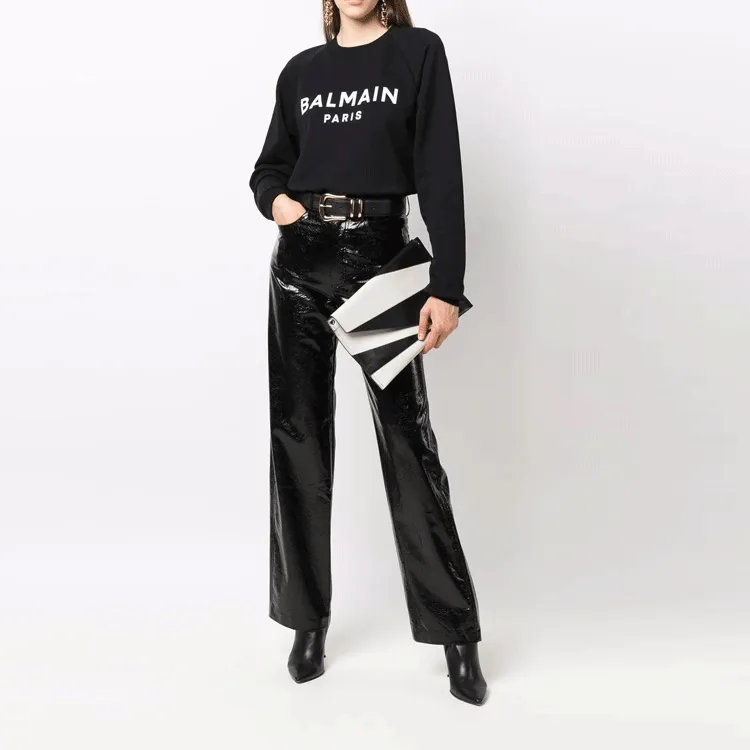 BALMAIN Printed Logo Sweatshirt 'Noir/Blanc'-2