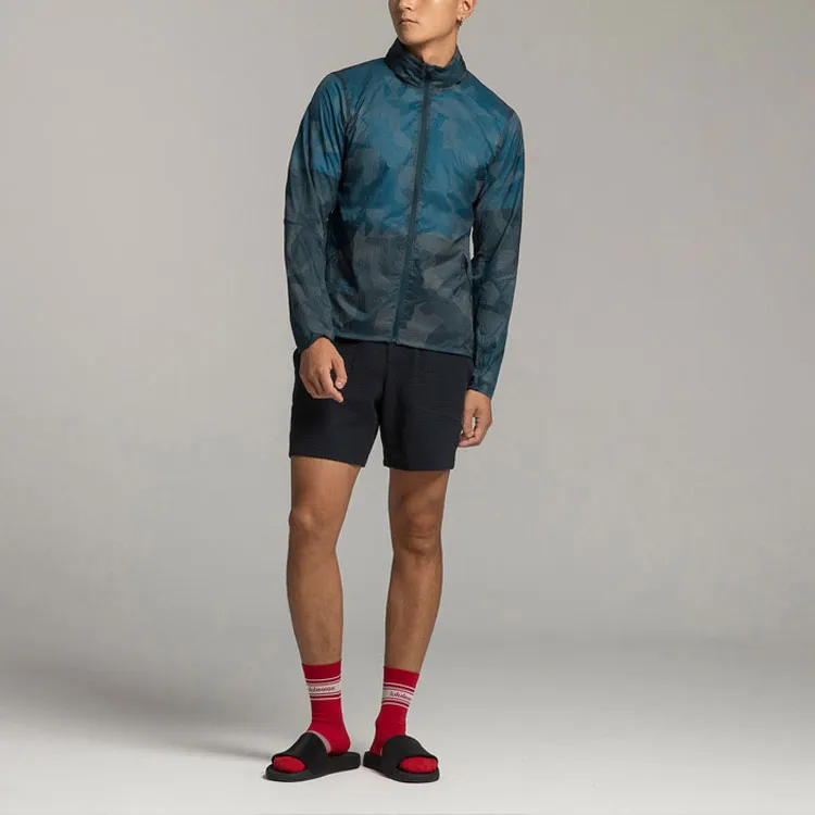 Lululemon Active Jackets Men Lake Blue Geographic Camouflage Silver Reflective-1