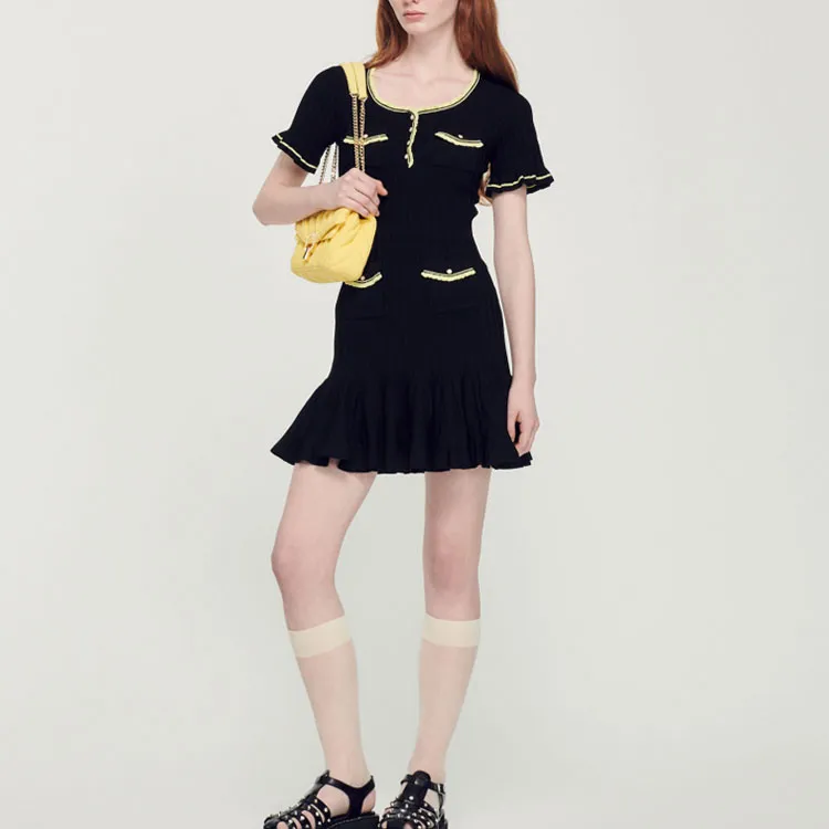 Sandro Short Sleeved Dresses Women's Black-1