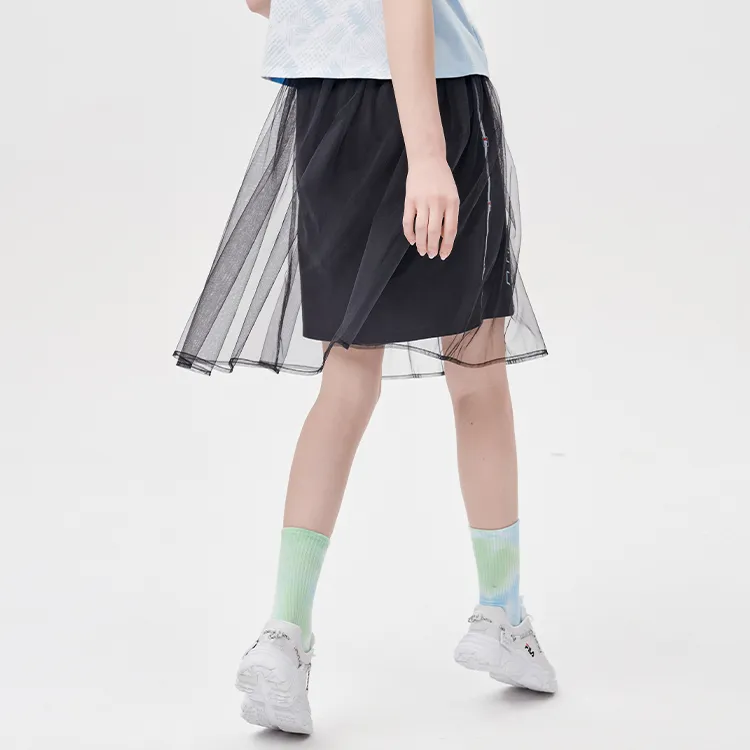 FILA FUSION Casual Short Skirts Women's Pitch Black-3