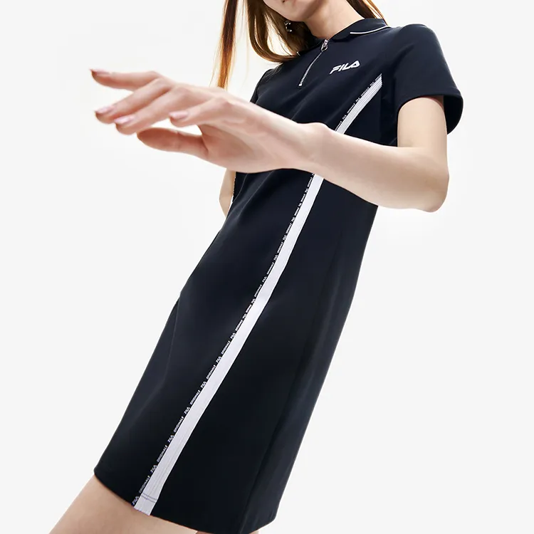 FILA Short Sleeved Dress Women's Jet Black-5