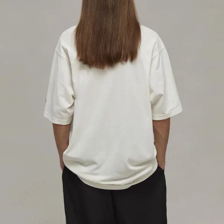 Y 3 T Shirts Unisex Gray White-2