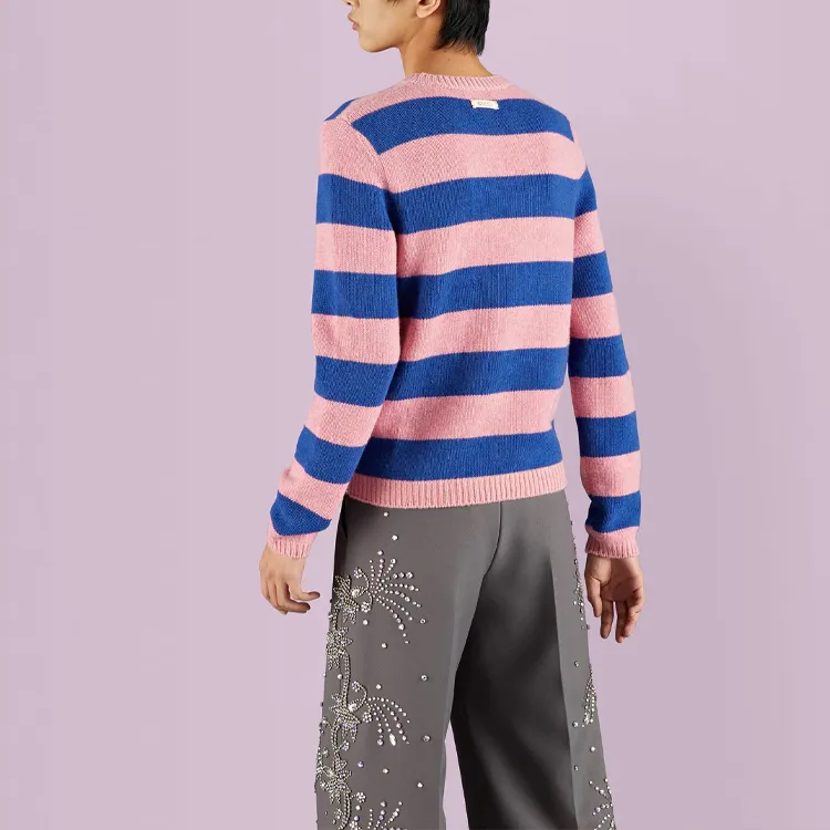 GUCCI Cashmere Sweaters Men Blue Pink-3