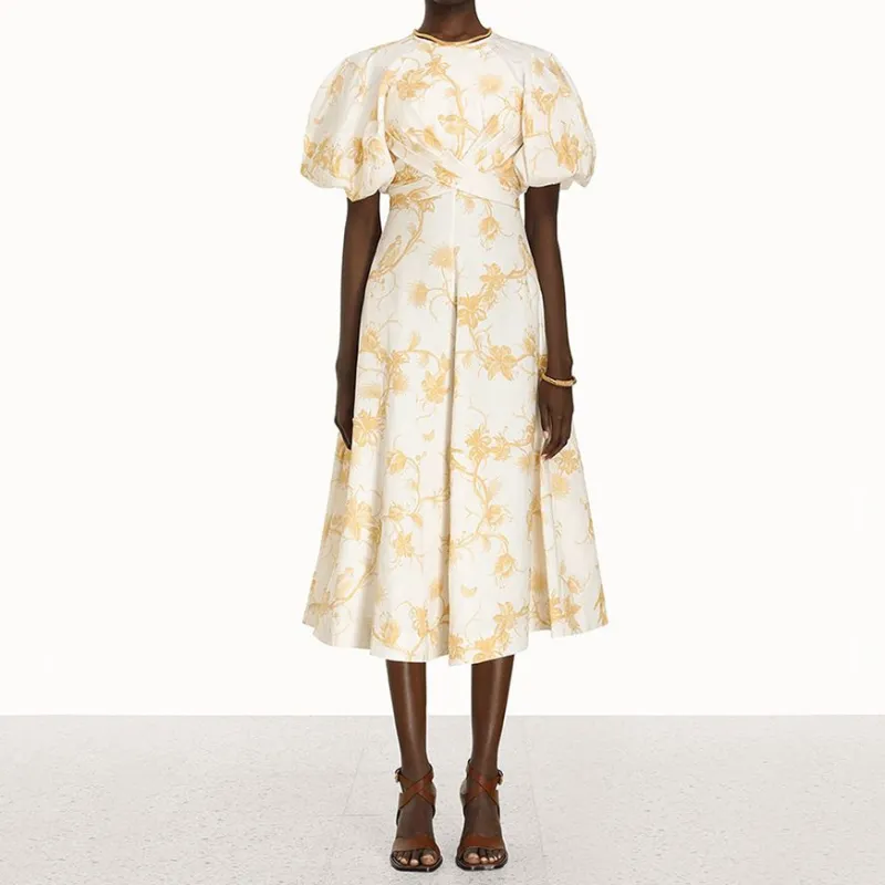 Zimmermann Short Sleeved Dresses Women's Tan-2