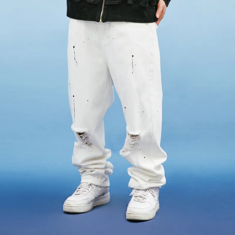 LKOD Straight Jeans Unisex White-6