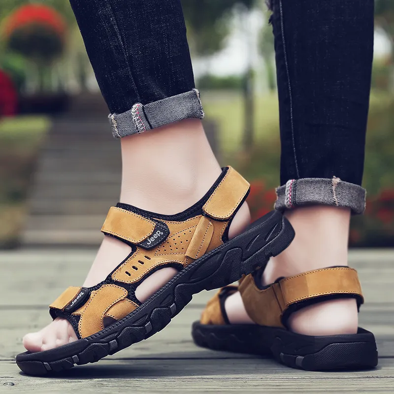 Jeep Beach Slippers Sandals Men's Gold-5