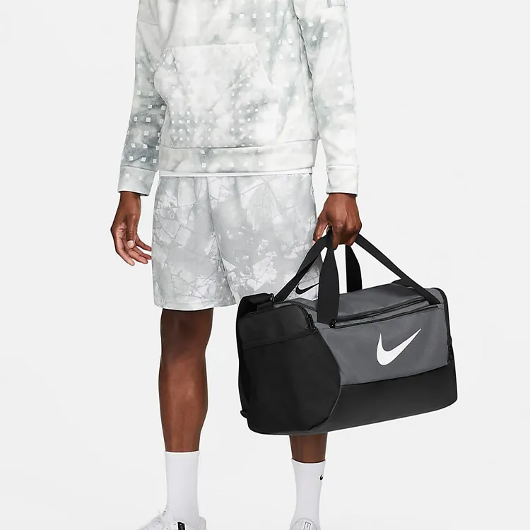 Nike Brasilia Polyester One Shoulder Crossbody Portable Luggage Bag, Gym Bag Trumpets Unisex Black Gray-6