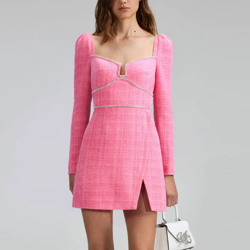 Self portrait Long Sleeved Dresses Women's Pink-3