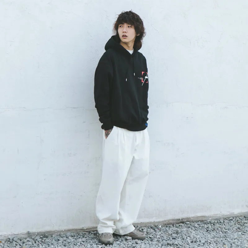 ROARINGWILD SS21 Hooded Loose Fit Regular Sweatshirt Unisex Black-3