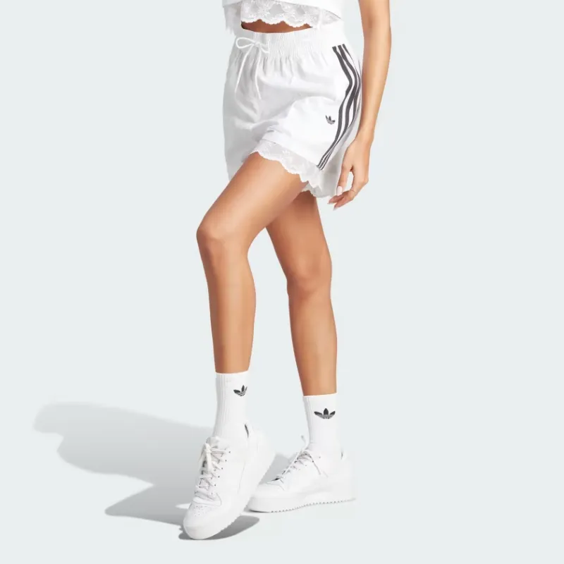 Adidas Originals 3 Stripes Casual Shorts Women's White-1