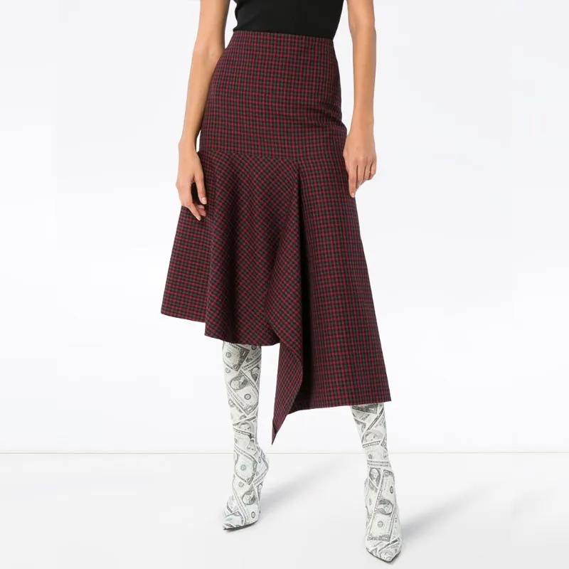 Balenciaga Casual Long Skirts Women's Red-1