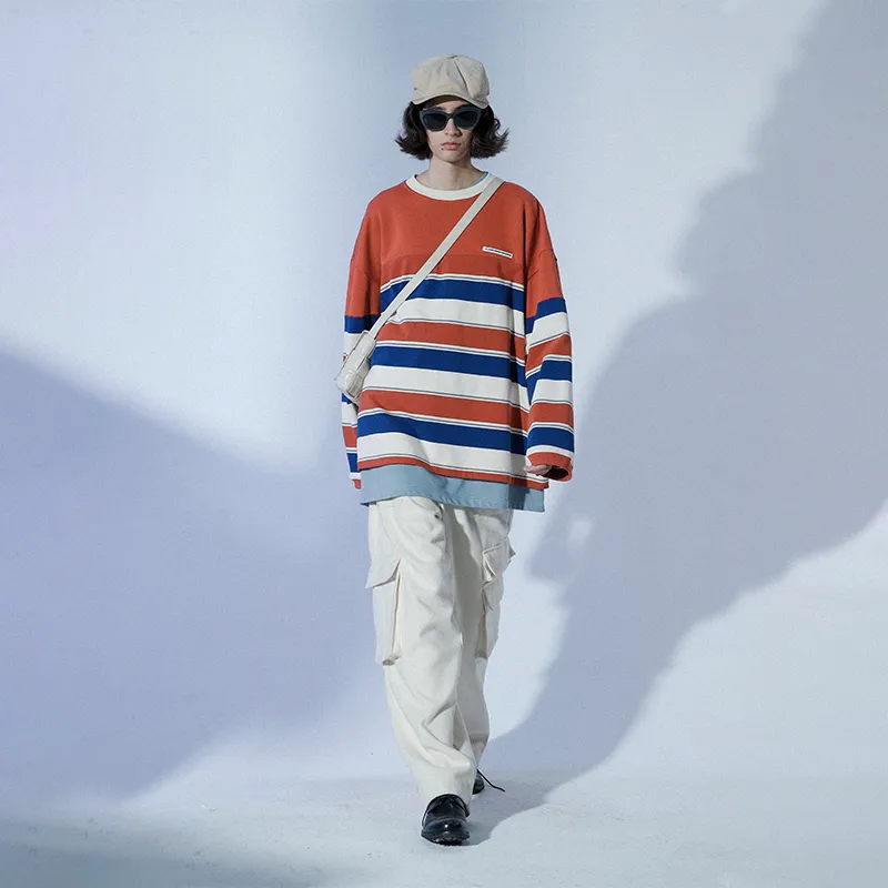 UNVESNO SS21 Straight Long Sleeved T Shirt Unisex Orange-2