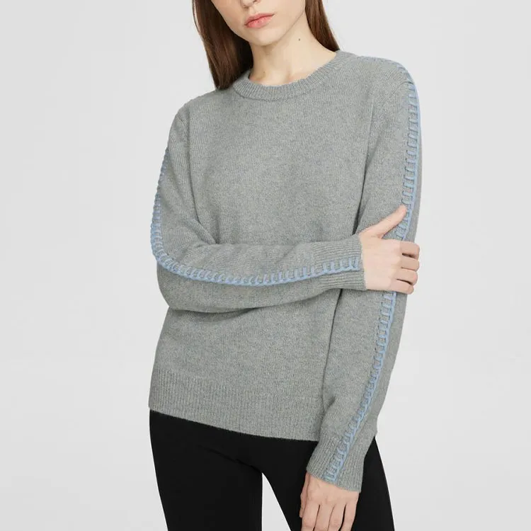 THEORY Cashmere Sweaters Women's Blue White Multicolor-3
