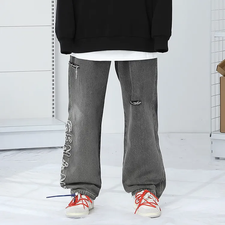GENANX Jeans Unisex Black Gray Color-3