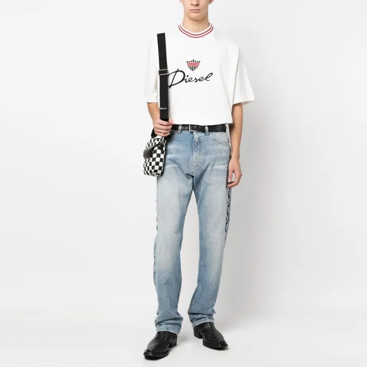 DIESEL Twashg6 Over Logo Embroidered T Shirt-2
