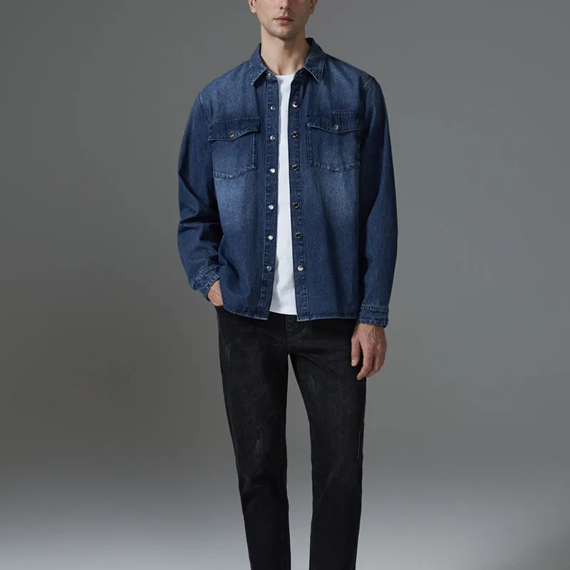 DKNY Shirts Men Medium Denim Blue-2