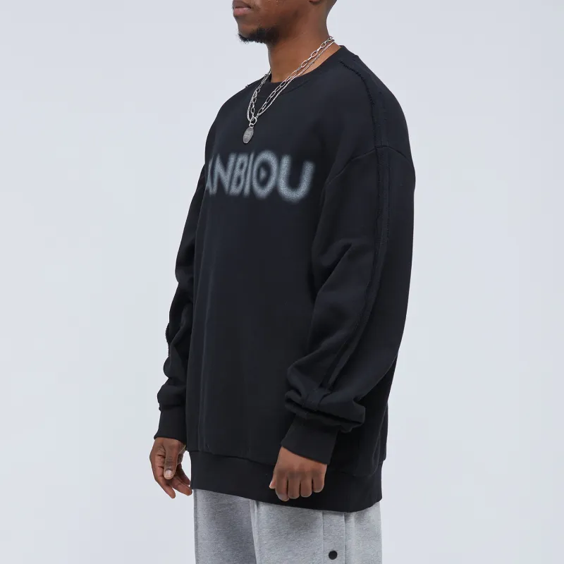 FANBIOU FW21 Crew Neck Loose Fit Sweatshirt Unisex Black-4