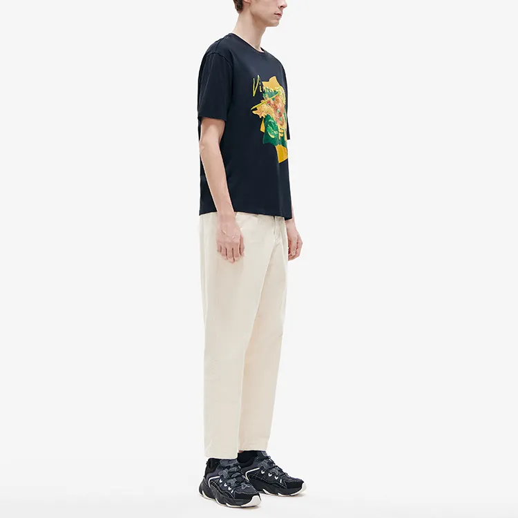 FILA x VAN GOGH MUSEUM Drop Shoulder Sleeve T Shirt Men's Jet Black-5