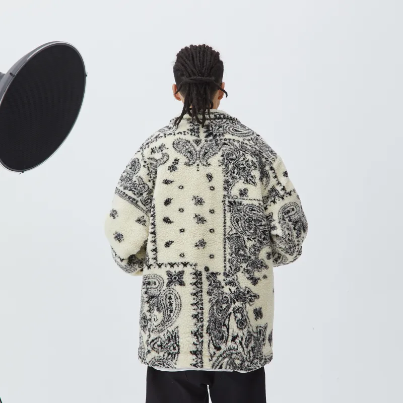 FEICHAI Letter Stand Collar Loose Fit Thickened Puffer Jacket Unisex Ivory-2