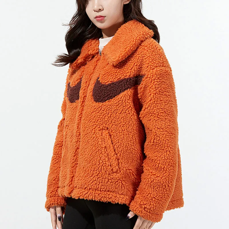 Nike Velvet Jackets Women's Orange Red-4