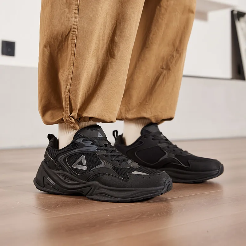 PEAK State Pole Source Back Casual Shoes Men Low Top All Black-4