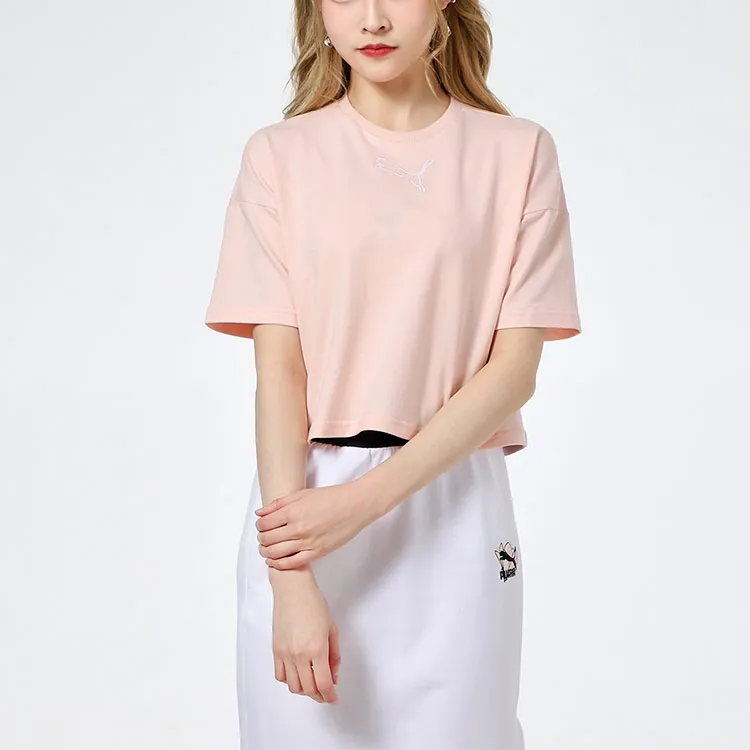 PUMA Crop Tops Women's Pink-4
