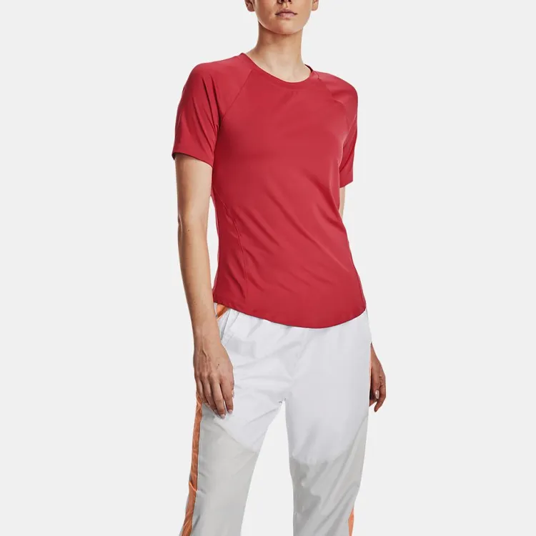Under Armour RUSH Raglan Sleeve T Shirt Women's Sahasrara Red-2