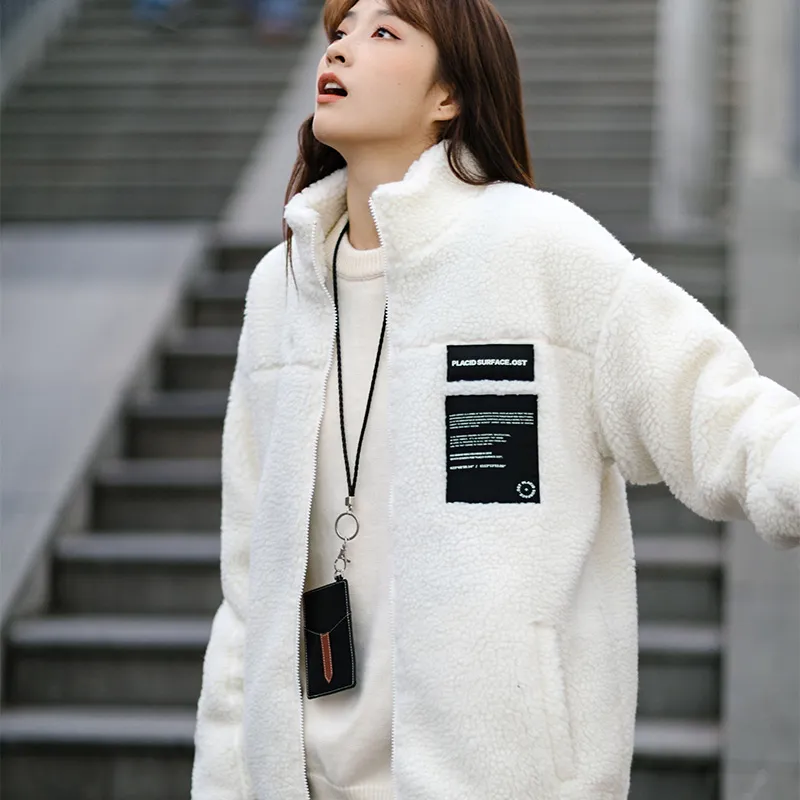 PSO Brand Letter Stand Collar Loose Fit Thickened Puffer Jacket Unisex-3