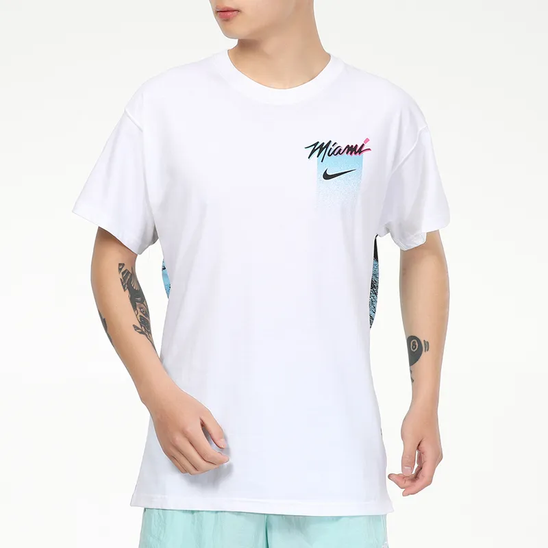 Nike T Shirts Men White-3