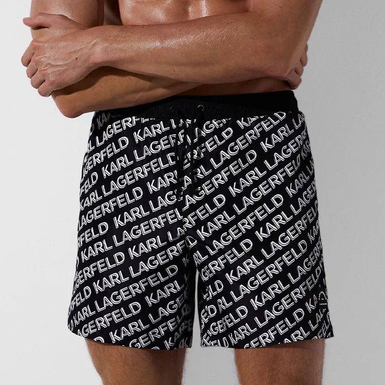 Karl Lagerfeld Diagonal Logo print Swim Shorts-1