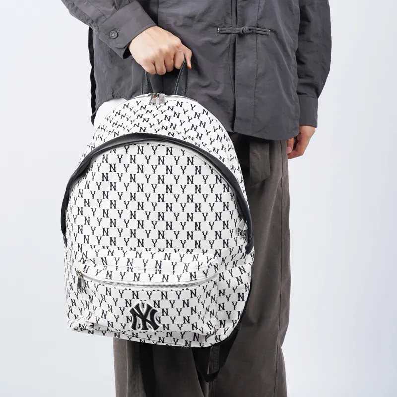 MLB New York Yankees Polyester Combo Bag Backpack Regular Unisex Black White-11
