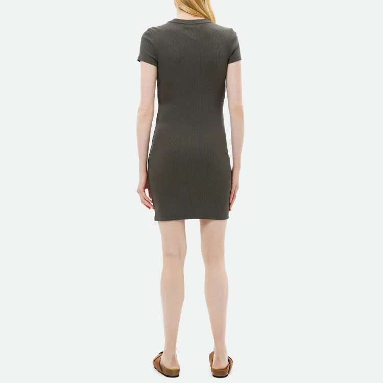 THEORY Short-Sleeved Dresses Women's Dark Green-2