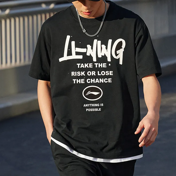 LiNing Sports Fashion Collection T Shirt Unisex Black-2