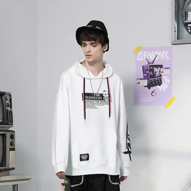 GENANX Sweatshirt Fall Unisex White-4